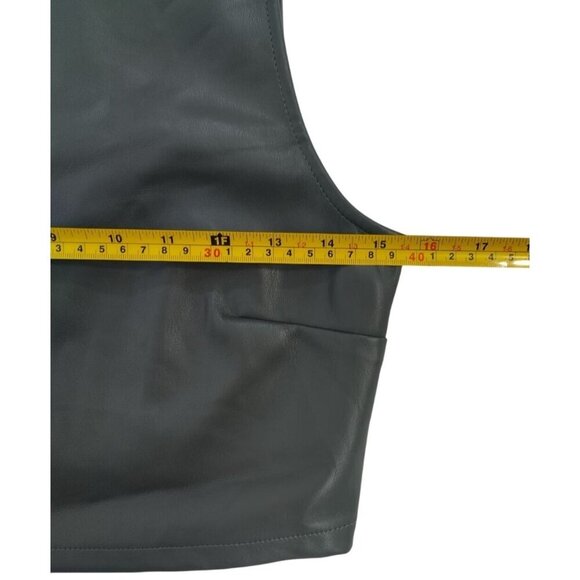 Faux Leather Green Sleeveless Crop Top With Back Zipper, Size M, NWT. - Picture 7 of 8